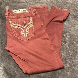 Codee Ankle Skinny Rock Revival Brick Red Denim